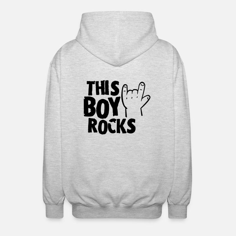 This Boy rocks - Unisex Kapuzenjacke - Hellgrau meliert
