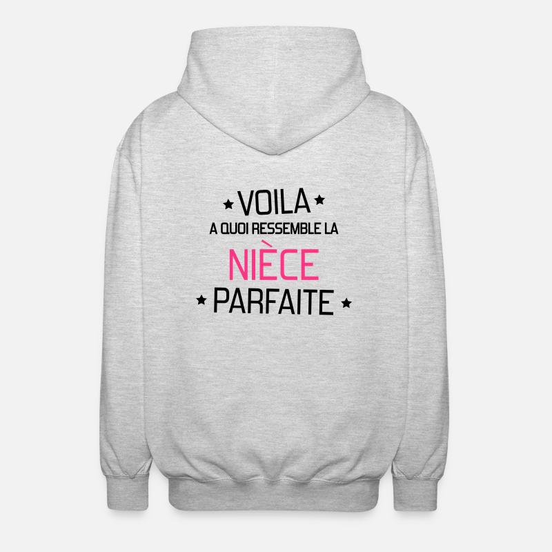 Nièce / Neveu / Oncle / Tante - Veste à capuche unisexe - gris clair chiné