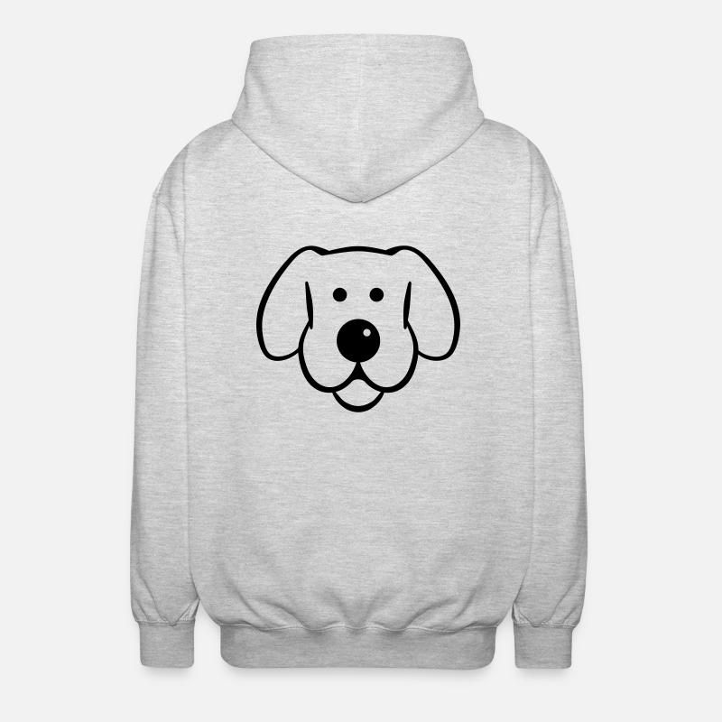 Chien - Veste à capuche unisexe - gris clair chiné