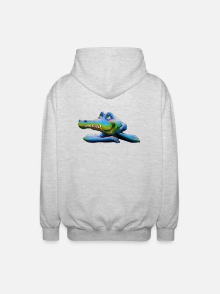 Amstrad Retro Crocodile - Mascot 01 - Unisex Hooded Jacket - light heather grey
