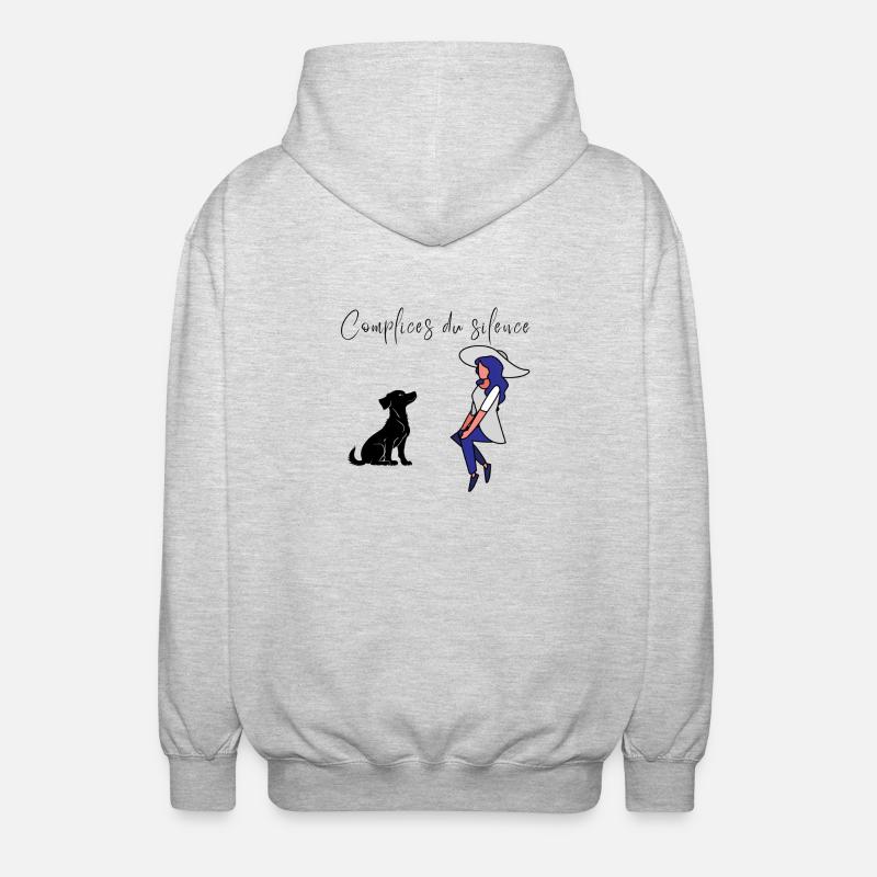 Design "mitschuldig am Schweigen" - Unisex Kapuzenjacke - Hellgrau meliert