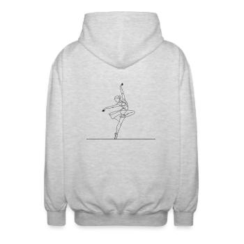 Balletttänzerin - Art Line - Unisex Kapuzenjacke - Hellgrau meliert - Hinten - AI Model Male 185 light (185cm)