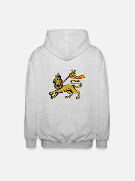 Lion of Judah - Unisex Kapuzenjacke - Hellgrau meliert