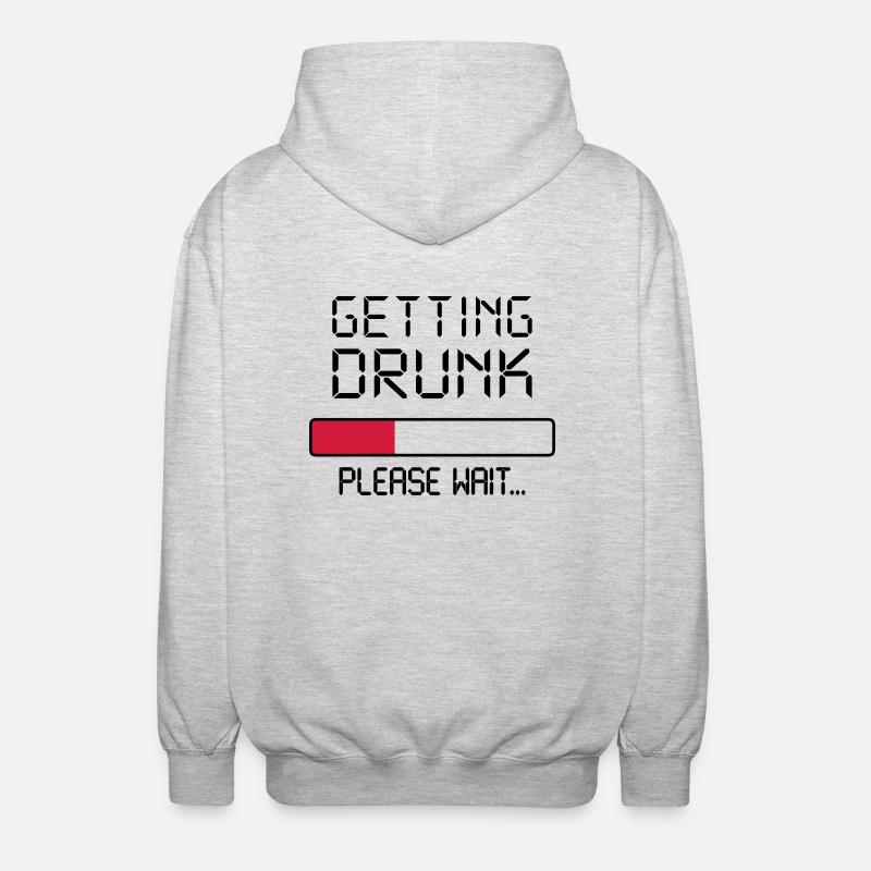 getting drunk - Veste à capuche unisexe - gris clair chiné