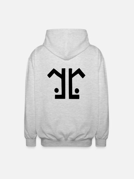 logo gerade klein - Unisex Kapuzenjacke - Hellgrau meliert