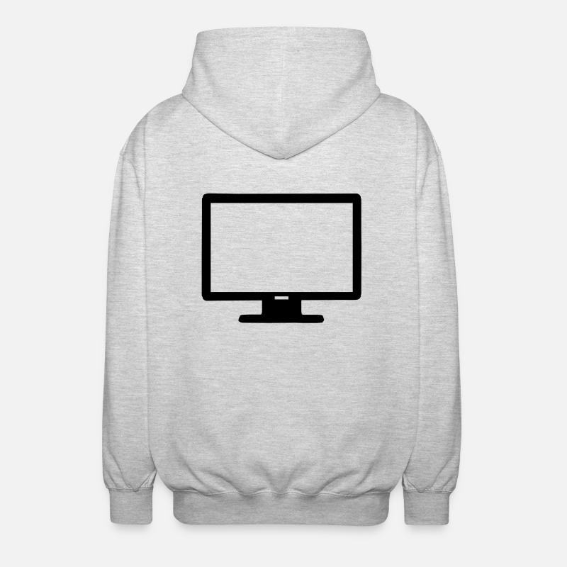 Computer Bildschirm - Unisex Kapuzenjacke - Hellgrau meliert
