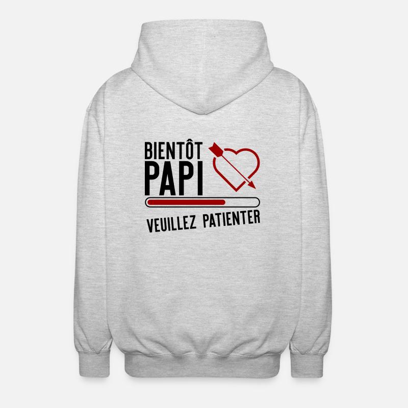 Bientôt papi t-shirt cadeau papy - Veste à capuche unisexe - gris clair chiné
