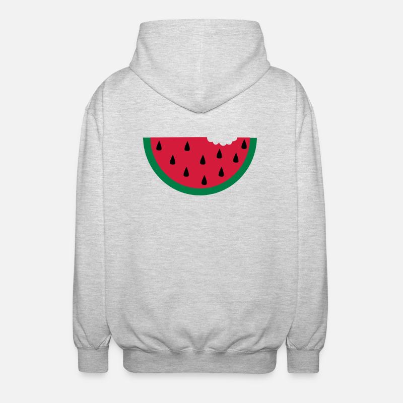 Melone Wassermelone watermelon Obst - Unisex Kapuzenjacke - Hellgrau meliert