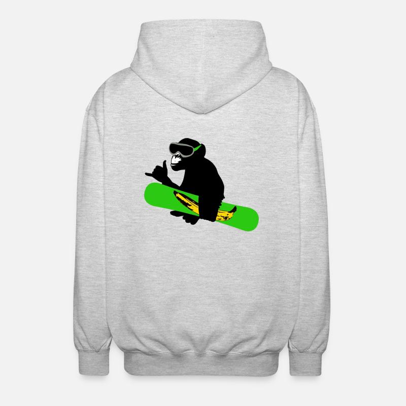 snowboard monkey - Unisex Kapuzenjacke - Hellgrau meliert