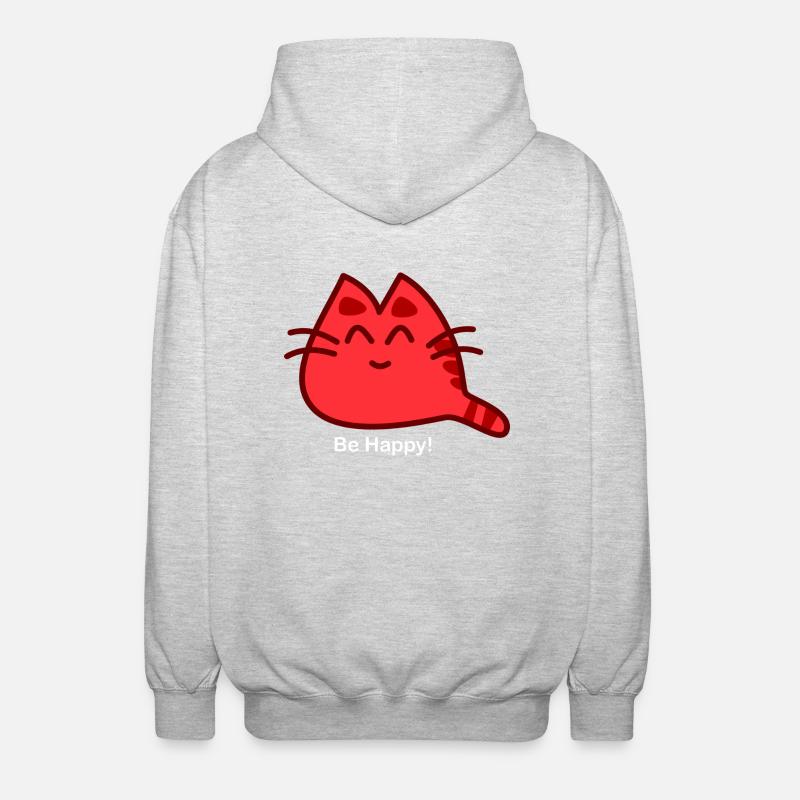 Sois heureux! - Veste à capuche unisexe - gris clair chiné