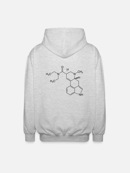 LSD Strukturformel - Unisex Kapuzenjacke - Hellgrau meliert