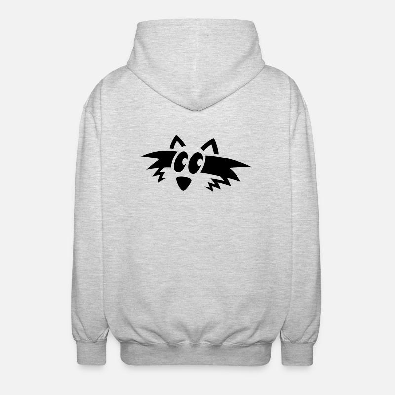 visage de raton laveur - Veste à capuche unisexe - gris clair chiné