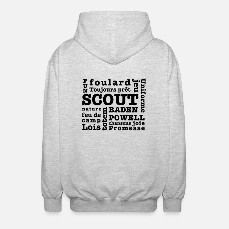 Scout Wörter - Unisex Kapuzenjacke - Hellgrau meliert
