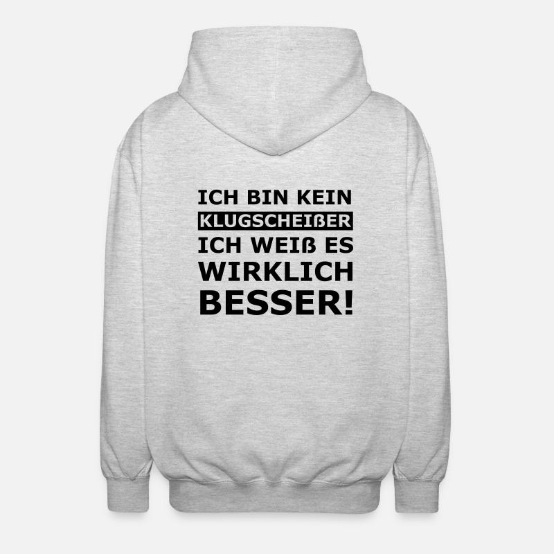 Klugscheißer - Unisex Kapuzenjacke - Hellgrau meliert
