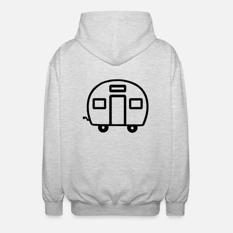 Wohnwagen - Unisex Kapuzenjacke - Hellgrau meliert