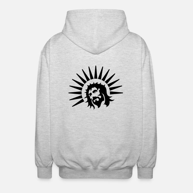 Shining Jesus - Unisex Hooded Jacket - light heather grey
