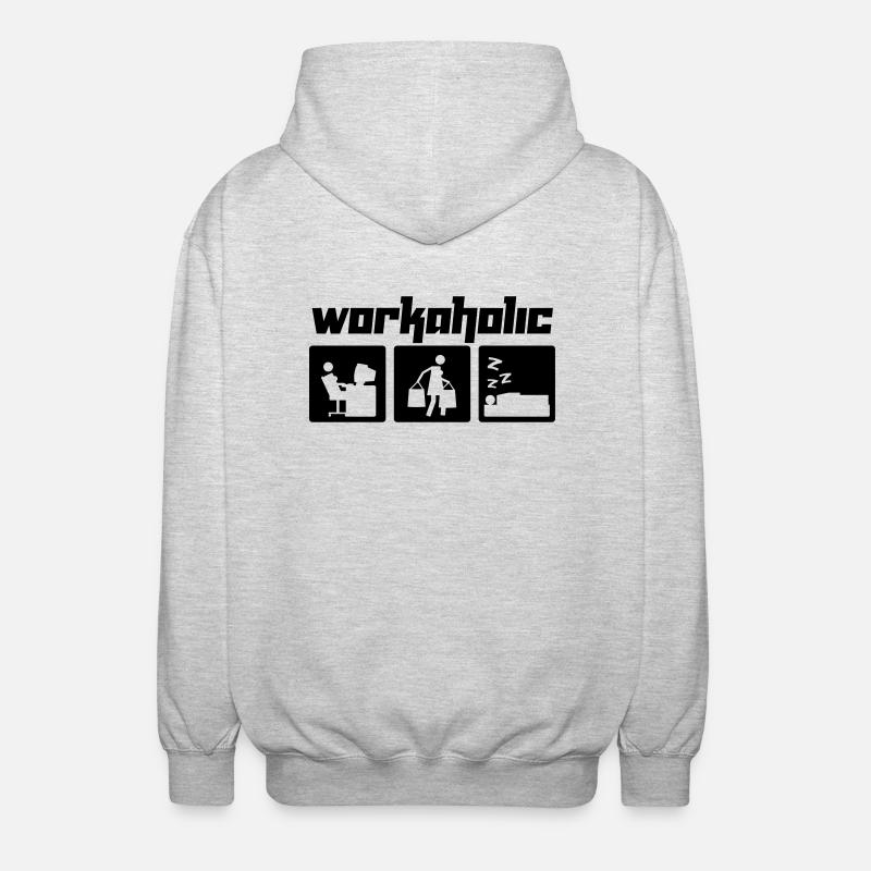 Workaholic (Vektor) - Veste à capuche unisexe - gris clair chiné
