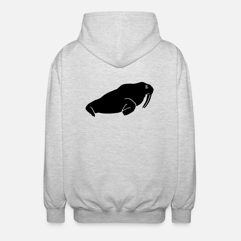 Walross - Unisex Kapuzenjacke - Hellgrau meliert