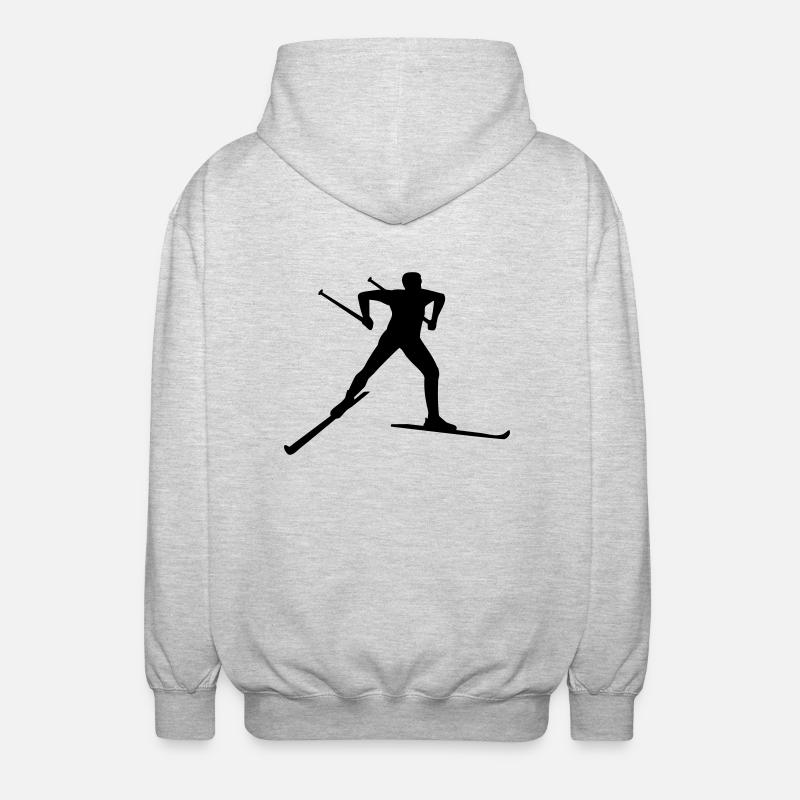 Langlauf - Unisex Kapuzenjacke - Hellgrau meliert