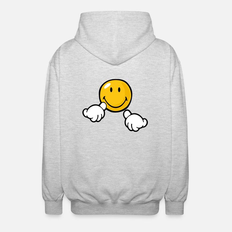 Smiley Attention - Unisex Kapuzenjacke - Hellgrau meliert