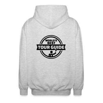 Tour guide - Unisex Hooded Jacket - light heather grey - Back - AI Model Male 185 light (185cm)