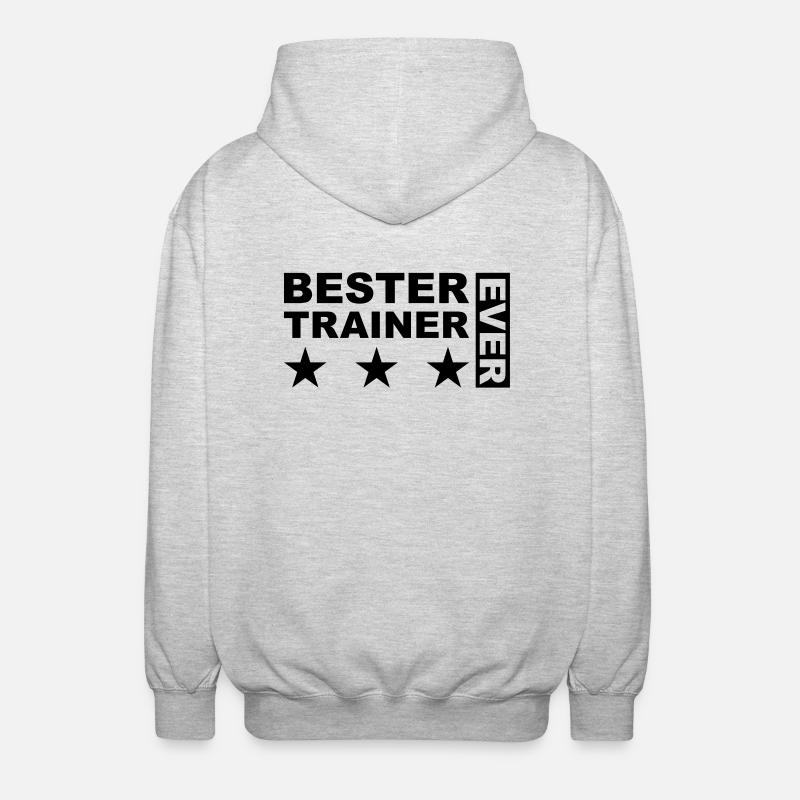 Bester Trainer - Unisex Kapuzenjacke - Hellgrau meliert
