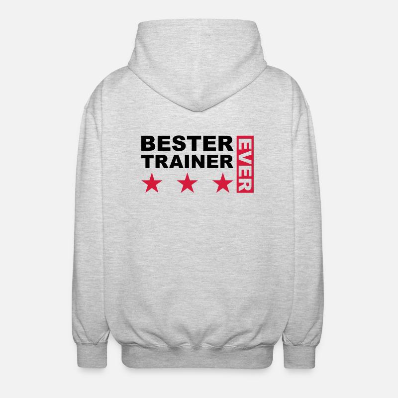 Bester Trainer - V2 - Unisex Kapuzenjacke - Hellgrau meliert