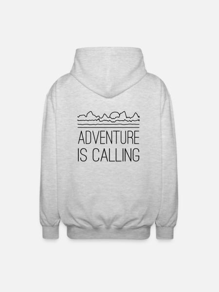 Adventure is calling - Unisex Hooded Jacket - light heather grey