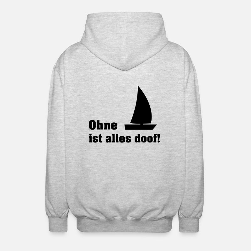 ohne segelboot - Unisex Kapuzenjacke - Hellgrau meliert