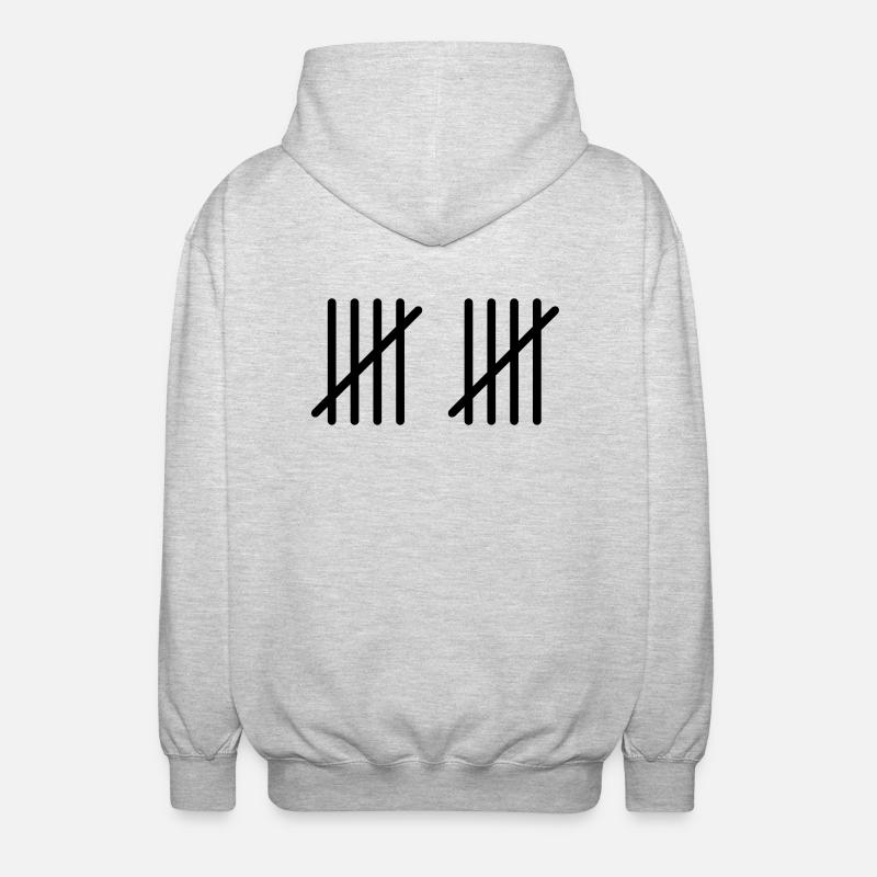 10_stripes - Unisex Kapuzenjacke - Hellgrau meliert