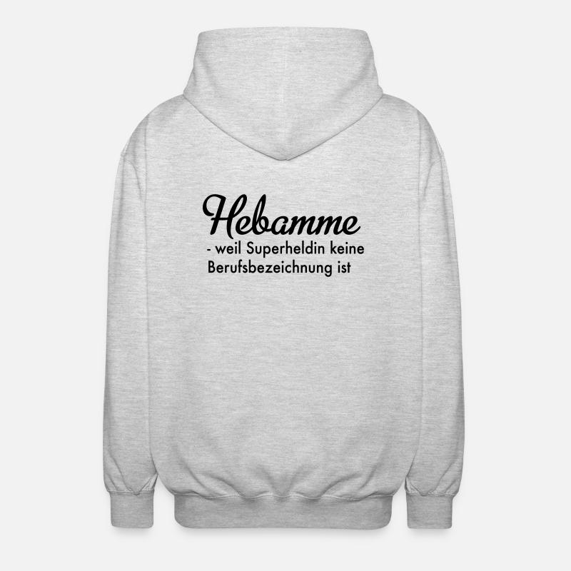 Hebamme - Unisex Kapuzenjacke - Hellgrau meliert
