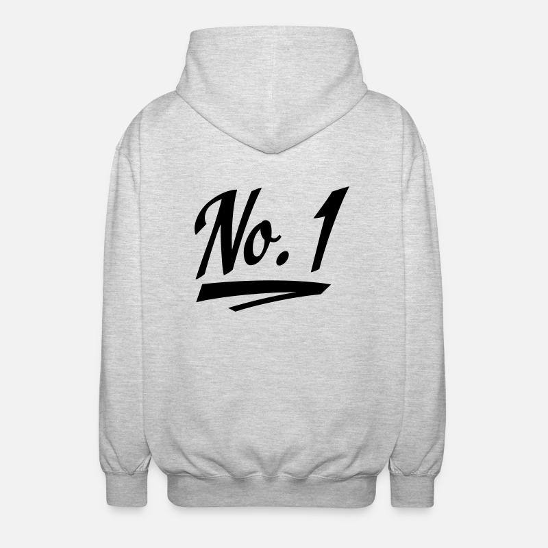 Nummer eins - Unisex Kapuzenjacke - Hellgrau meliert