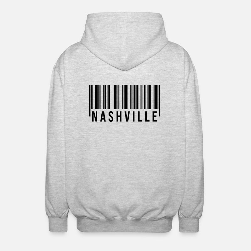 Nashville Barcode - Unisex Kapuzenjacke - Hellgrau meliert