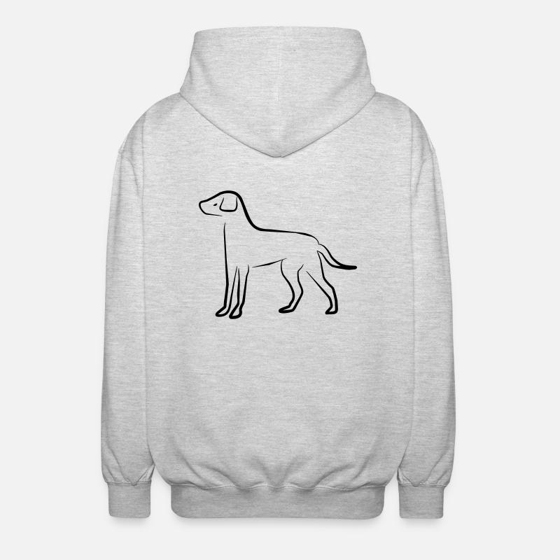 Hund - Unisex Kapuzenjacke - Hellgrau meliert