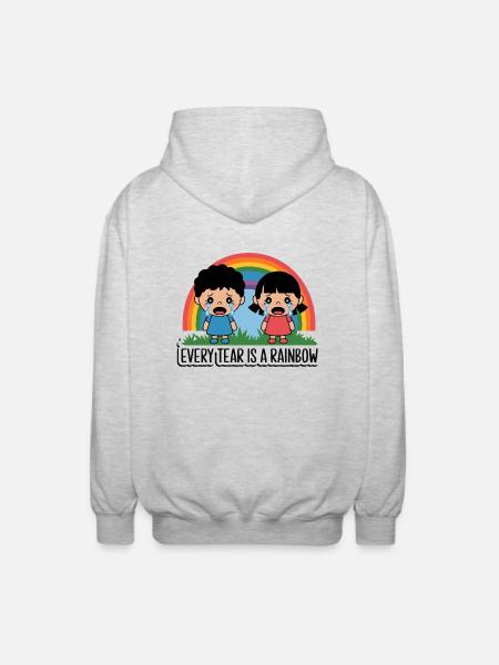 CRYING CHILDREN - Unisex Hooded Jacket - light heather grey