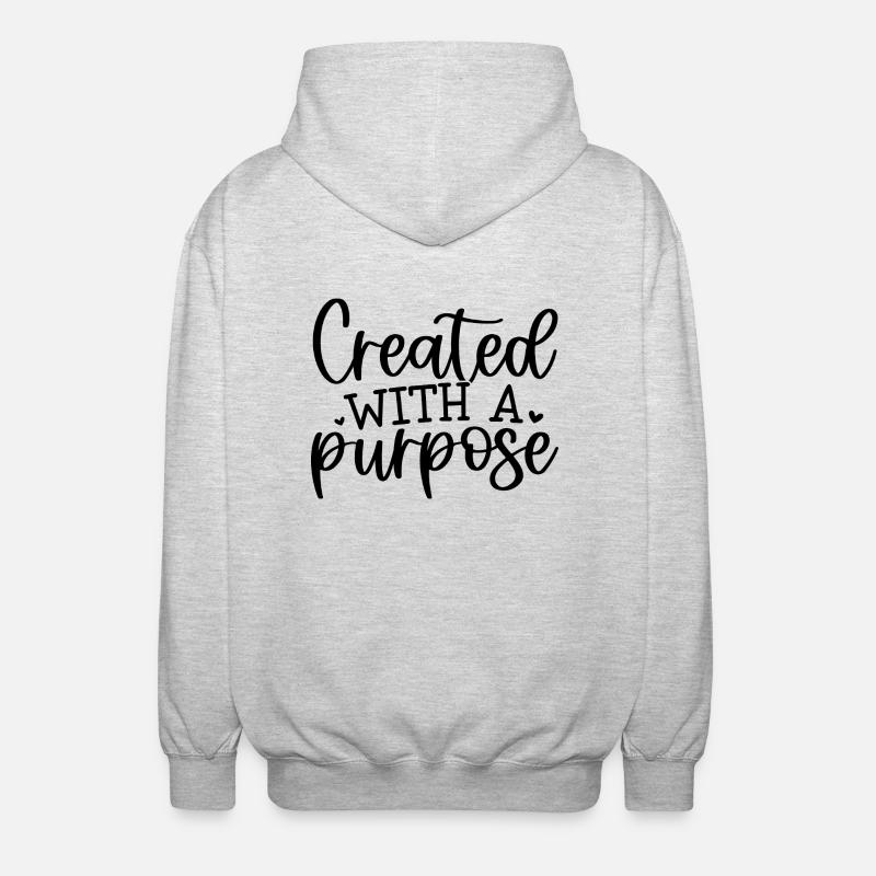 created with a purpose - Unisex Kapuzenjacke - Hellgrau meliert