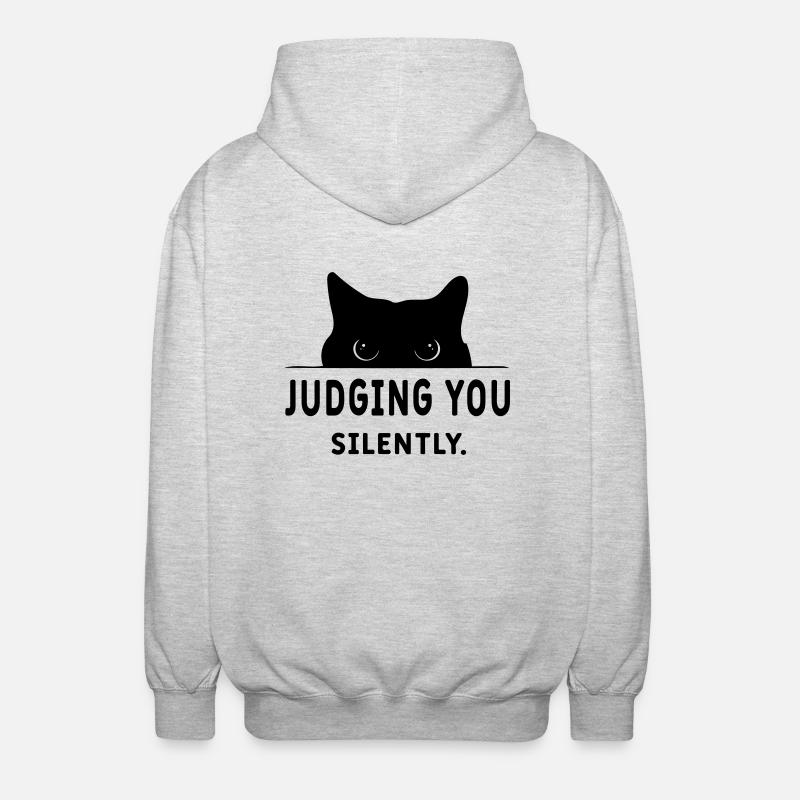 te juger en silence - Veste à capuche unisexe - gris clair chiné