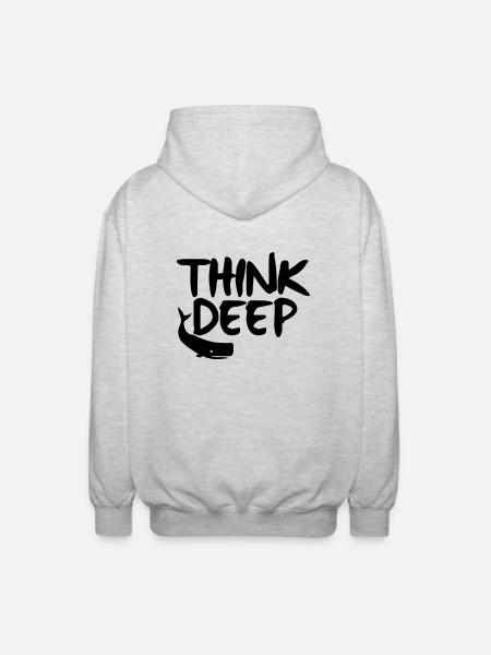 think deep - Unisex Hooded Jacket - light heather grey
