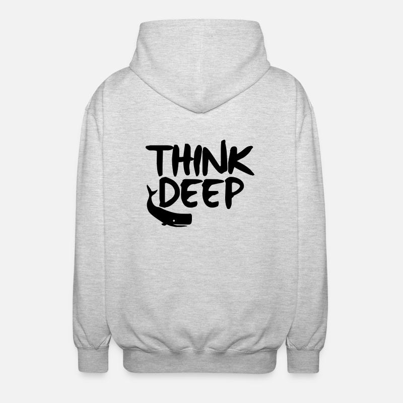 think deep - Unisex Hooded Jacket - light heather grey