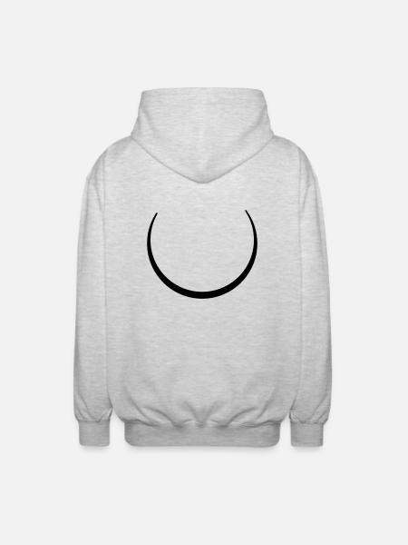 moon, - Unisex Kapuzenjacke - Hellgrau meliert