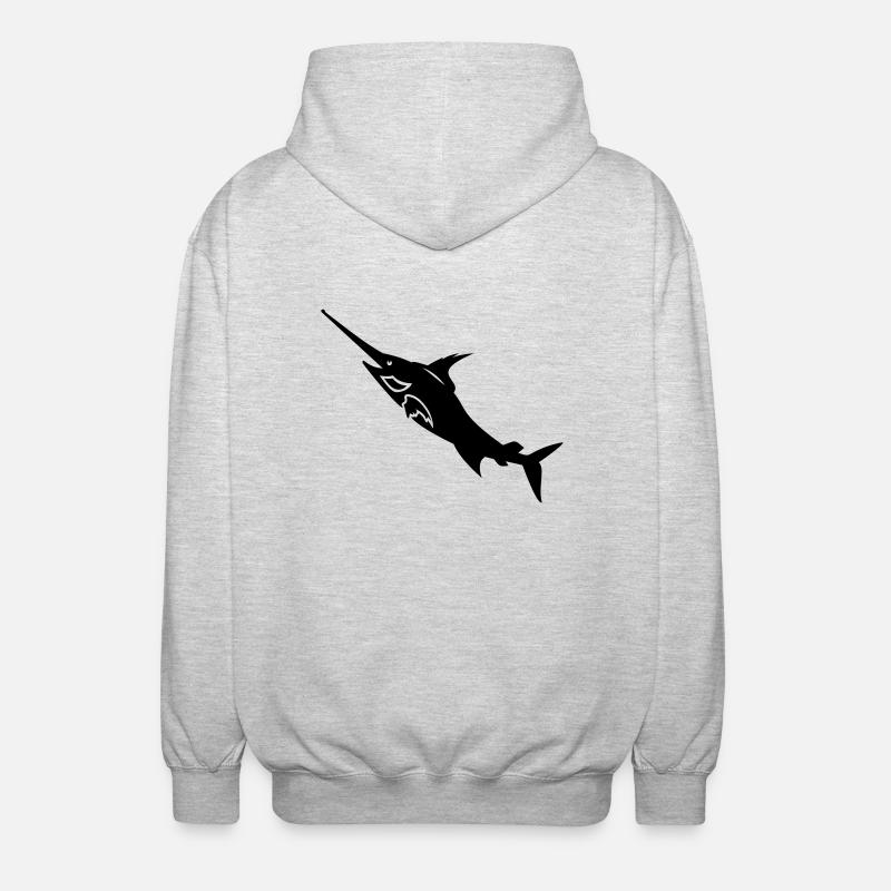 l'espadon / swordfish (1c) - Veste à capuche unisexe - gris clair chiné