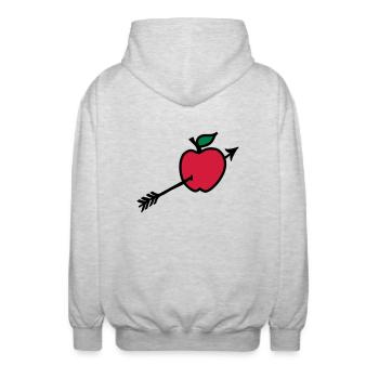 Wilhelm Tell Apfel I love - Unisex Kapuzenjacke - Hellgrau meliert - Hinten - AI Model Male 185 light (185cm)