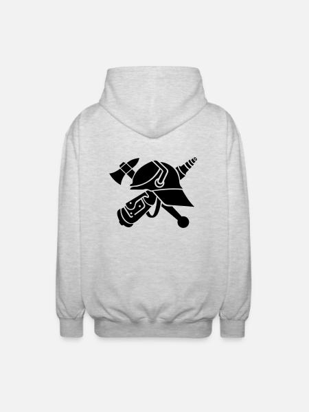 Feuerwehr Logo - Unisex Kapuzenjacke - Hellgrau meliert
