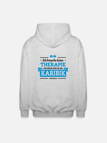Nur in die Karibik - Unisex Kapuzenjacke - Hellgrau meliert
