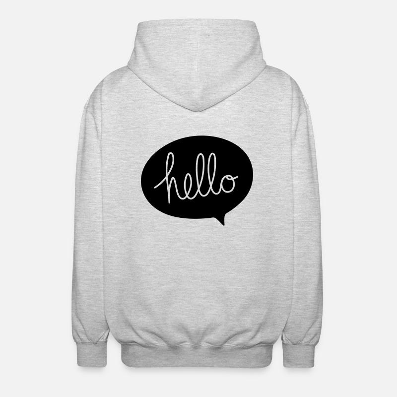 HELLO Sprechblase - Unisex Kapuzenjacke - Hellgrau meliert