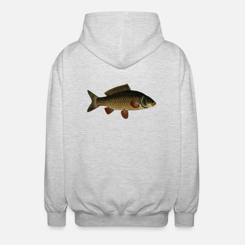 fish107 - Unisex Hooded Jacket - light heather grey