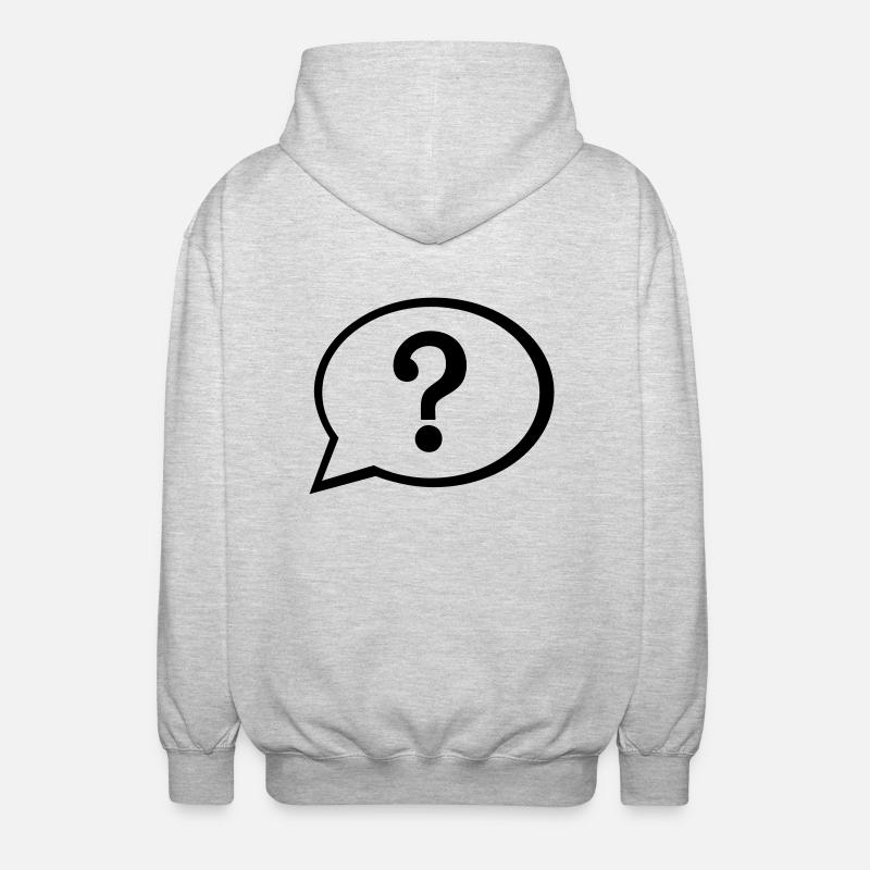 Speech bubble question - Unisex Hooded Jacket - light heather grey