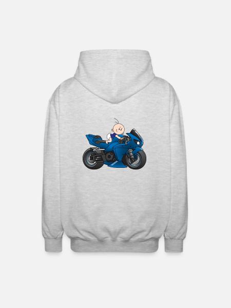Race motor jongen - Uniseks zip hoodie - lichtgrijs gemêleerd