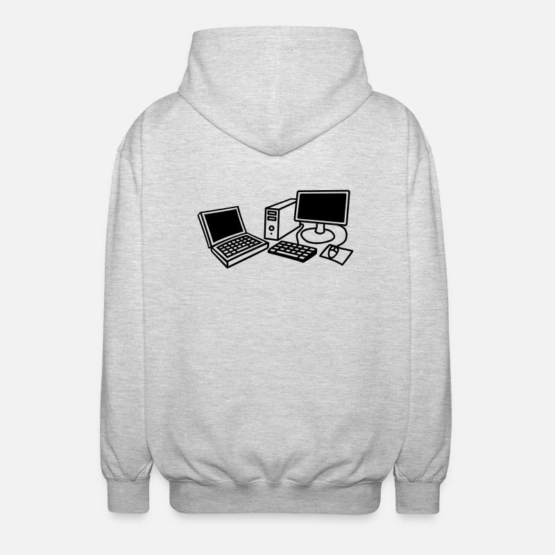 computers_1c - Unisex Kapuzenjacke - Hellgrau meliert