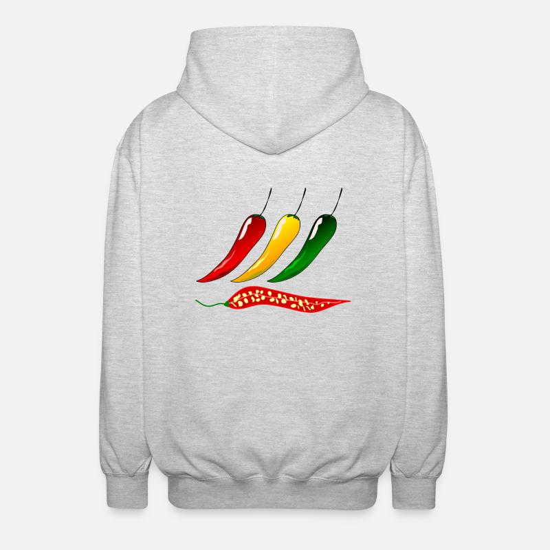 Chillis Peperoni - Unisex Kapuzenjacke - Hellgrau meliert